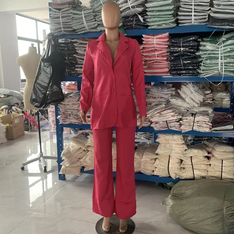 S-3XL Latest Women's Business Suits Set for Women Blazer and Pants Set Suit Pocket Ladies Suits Office Wear Jacket and Pants