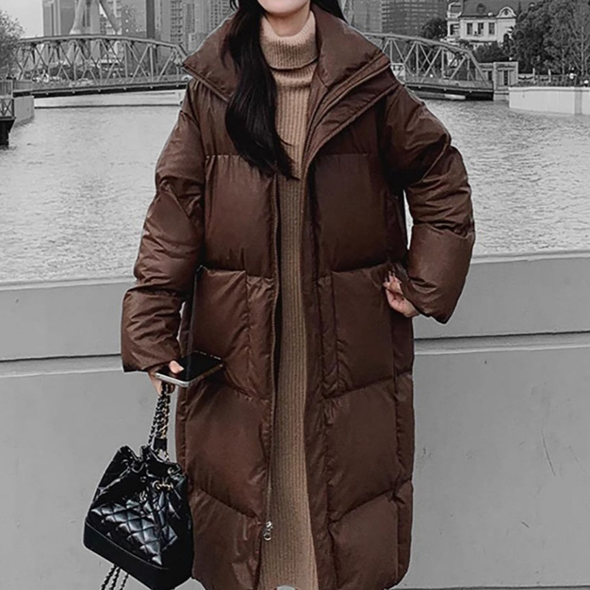 manteau long marron